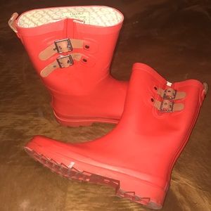 Red rain boots